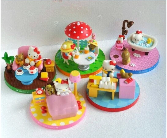 Дети милый мультфильм аниме hello kitty Kt кошка пластиковая фигурка модель игрушки
