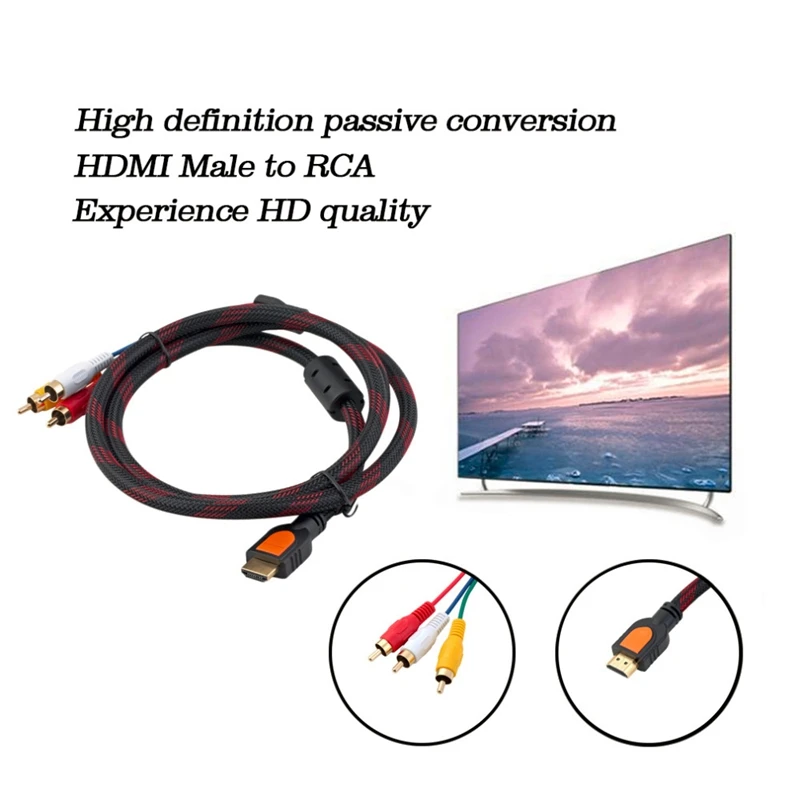 HDMI папа к RCA видео о AV кабель адаптер для PS3 PS4 одной Wii новейший|Кабели MP3/MP4-плееров|