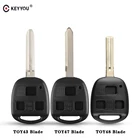 Ключ для автомобиля KEYYOU, 10 шт., с 3 кнопками, чехол-брелок для Toyota Celica Avensis RAV4 Prado Camry Corolla YARIS RAV4