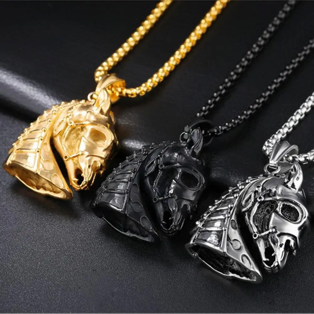 Цепочка с подвеской в виде головы лошади из нержавеющей стали|Подвески| |