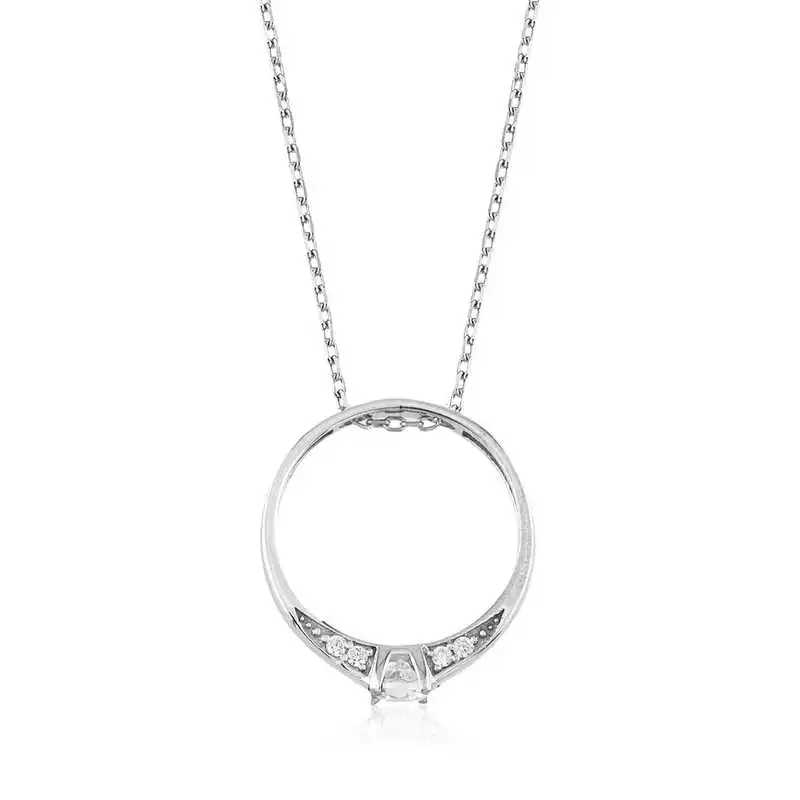 

Серебряное кольцо с одним камнем, Женское Ожерелье