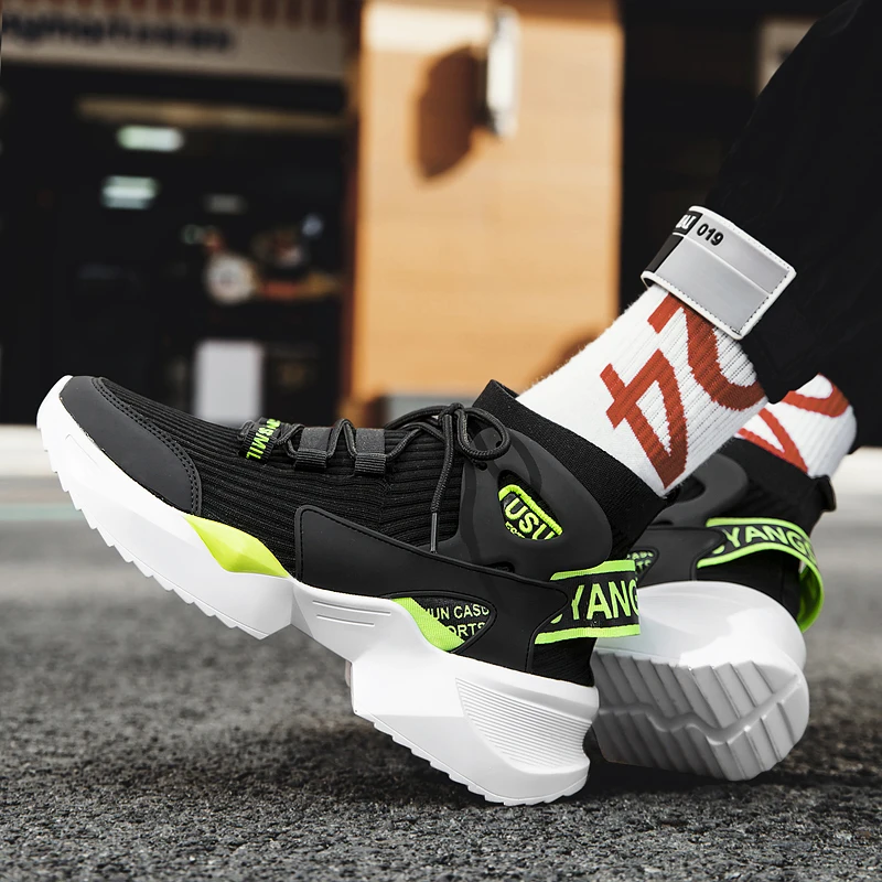 

High Top Running Shoes Men Outdoor Sneakers Hot Sell Breathable Summer Training Jogging Sports Shoes Height Increasing Sneakers