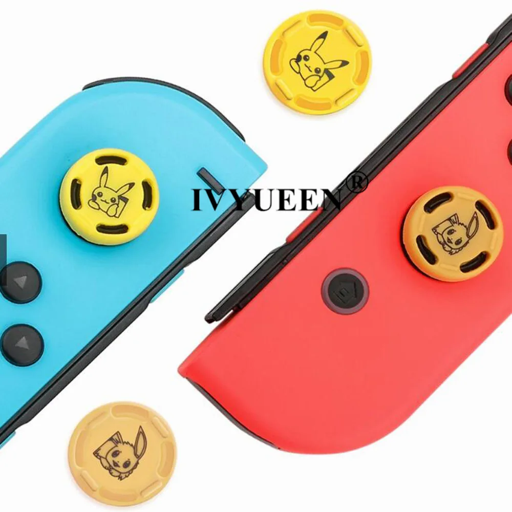 IVYUEEN 2 шт. аналоговые ручки для большого пальца колпачки для shand Switch Lite NS JoyCon ручка контроллера кожи для Joycons крышка джойстика