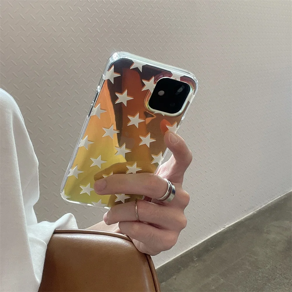 

Fashion Luck Stars Laser Phone Case for Iphone 12 Pro Max Coque Translucent Gradient Case for Iphone 11 XR X 7P 7 8 SE2020 Funda