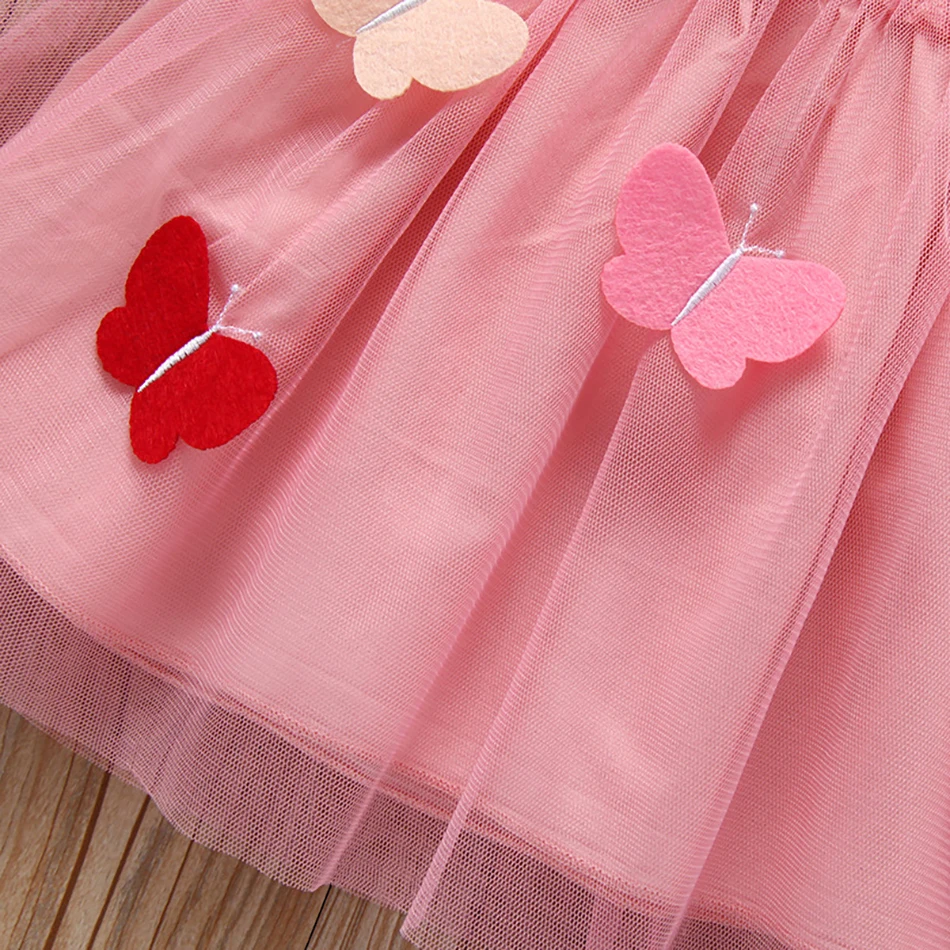 

Clothing for Girls O-Neck Summer Casual Sets Short Sleeve Butterfly Print Valentines Day Girls' Suits T-shirt Butterfly Skirt