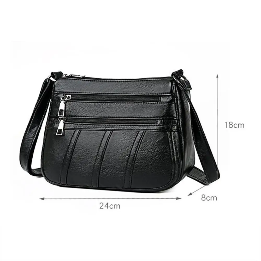 

PU Leather Solid Messenger Multi-pocket Purse Handbag Popular Simple Female Daily Bag Fashion Women Shoulder Bags 2021 New