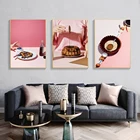 Современный розовый стиль художественный принт для гурманов постеры печенье глазурь торт Картина на холсте столовая нордический домашний декор на стену картины