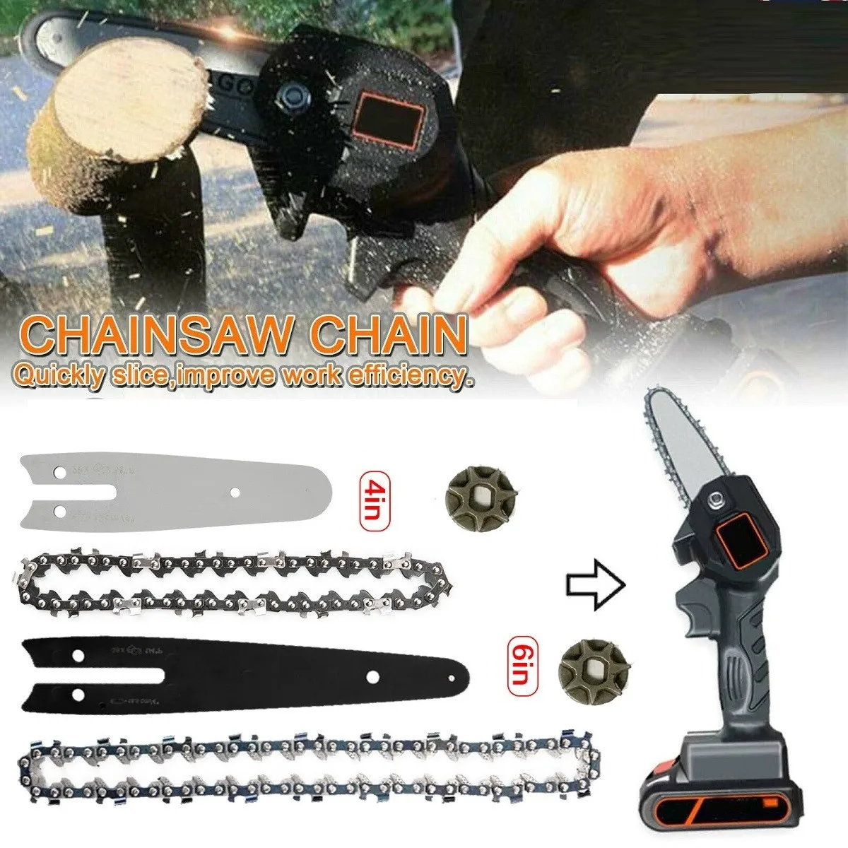 

4/6Inch Chainsaw Guide Bar And Saw Chain Set Fits Electric Chain Saw For Logging And Pruning Wood Cutter Power Tool Accessorie