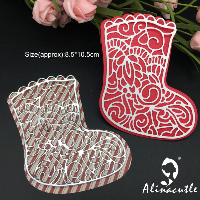 Die Cut Metal Cutting Dies Christmas Sock Scrapbooking Album Papercraft Handmade Card Stencil Cutter Punch Die Alinacutle