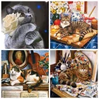 Кошки 1 вышивка крестом картины diamond Наборы 14CT 11CT рассчитывать канва DMC DIY ручной вышивки Наборы рукоделие Декор для дома