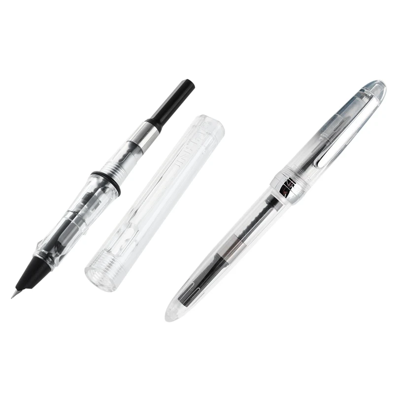 1x JINHAO 992 перьевая ручка (полупрозрачный) полупрозрачный белый и 5 шт. синие чернила