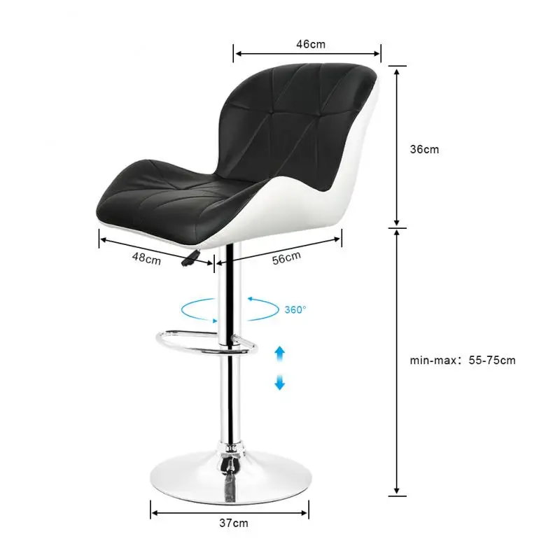 

Adjusted Bar Chair Black Leather Stool Chairs European-style Bar Furniture Commercial Furniture Indoor Living Room Bar Chair HWC