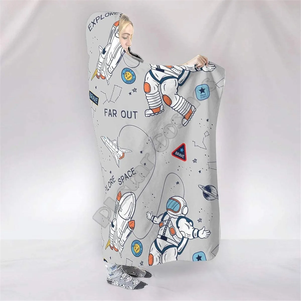 

Astronaut Breathable Hooded Blanket 3D Printed Wearable Blanket Adults kids Blanket blanket throw blanket Drop Shipping 01