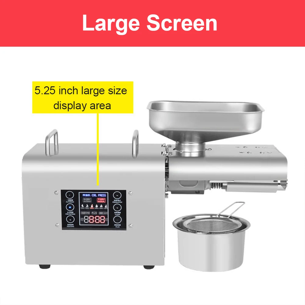 LCD 6-Speed Full Automatic Oil Press Machine Commerical Olive Oil Press Machine Cold Press Oil Machine Oil Extractor