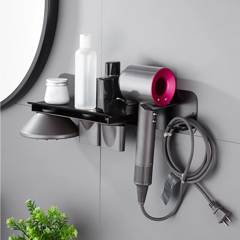 

Hair Dryer Shelf Wall Mount Hair Dryer Holder Storage Rack Bathroom Shelf for Dyson Hair Dryer Dryer Organizer