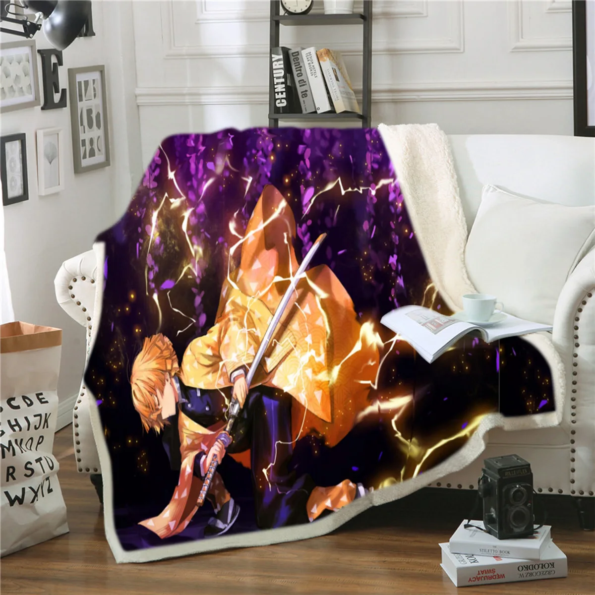 Demon Slayer 3D Printed Sherpa Blanket Couch Quilt Cover Travel Bedding Outlet Velvet Plush Throw Fleece Bedspread 006 |