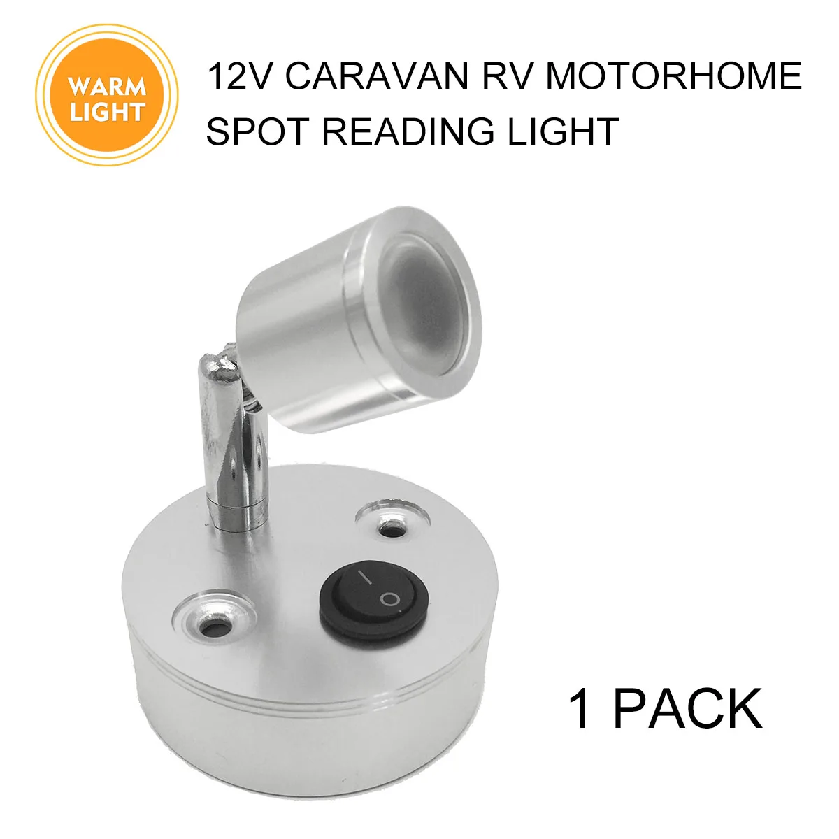 

12V Caravan Interior Reading Light Car 100LM Warm LED Spot Lamp Van Boat Wall Mounted Light RV Camper Motorhome Accessories
