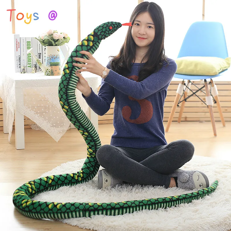 

280CM Animals Large Cobra Snake Plush Toy Soft Pillow Horror Props Stuffed Big Size Boa Snake Simulation Cobra Doll for Kid