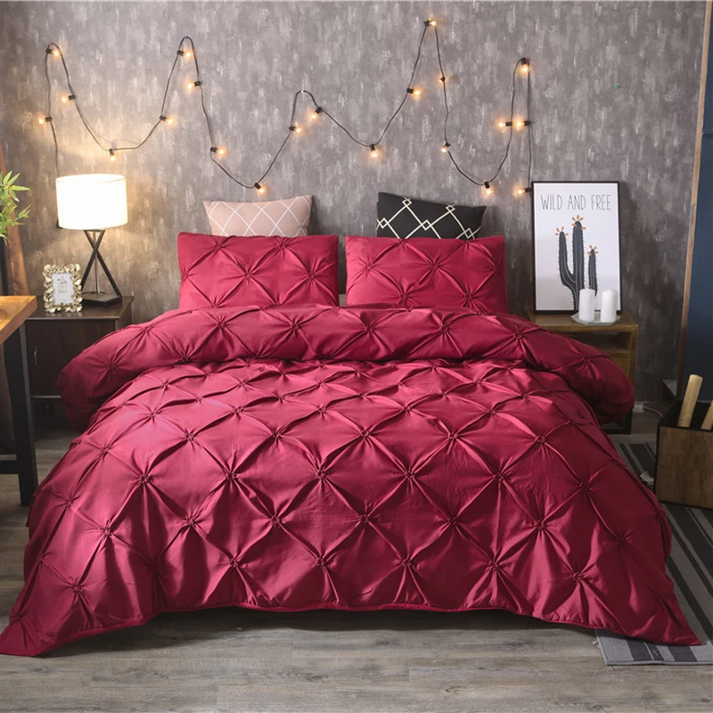 Однотонное однотонное постельное белье одеяло пододеяльник чехол наволочка для