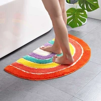 rainbow semicircle carpet soft plush rug sofa floor rug non slip foot mat living room decoration carpet sink pedestal rug