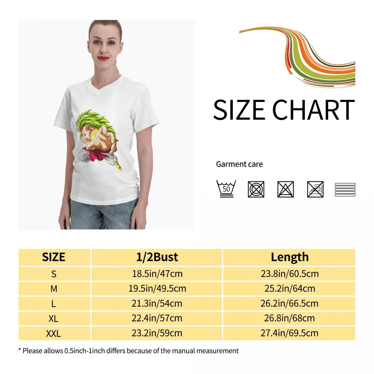 

Anime Fans Majin Broly P women's T Shirt Version to good build V-neck T-shirt with short sleeves