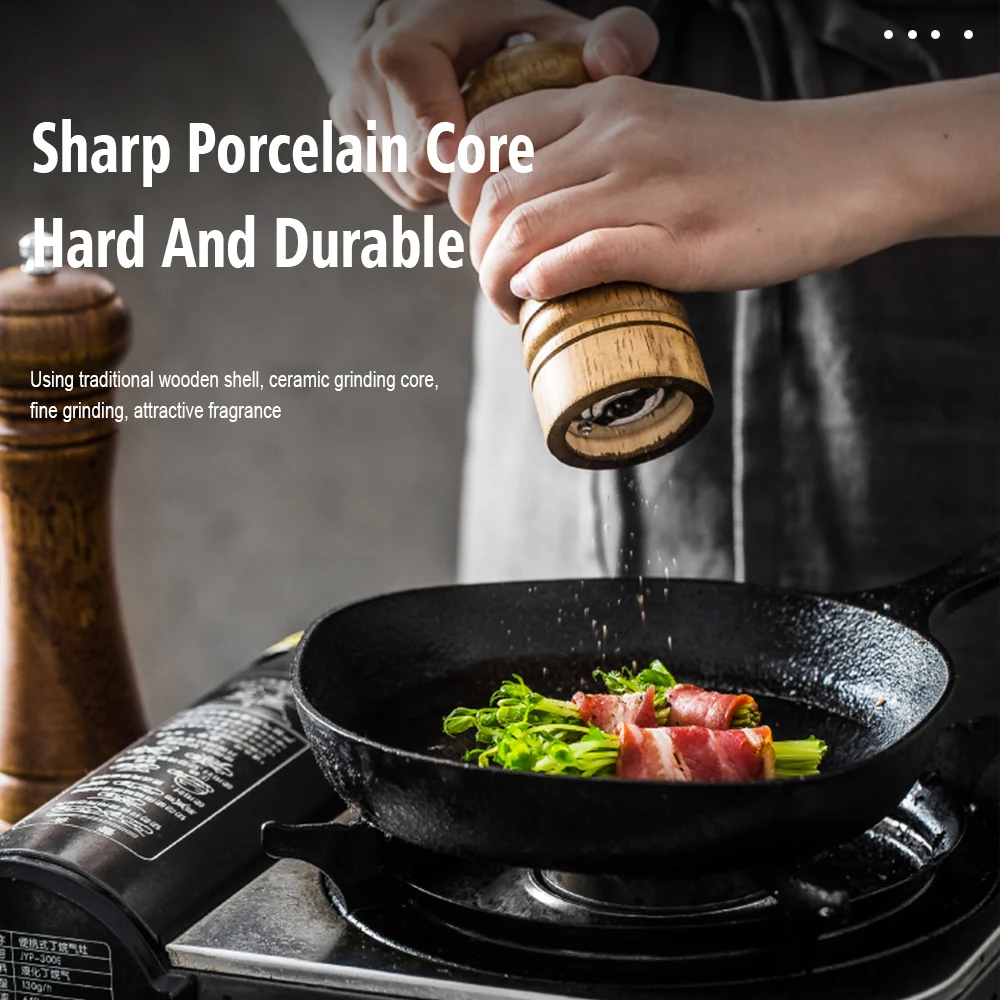 Классическая дубовая мельница для перца и специй кухонная ручная керамический