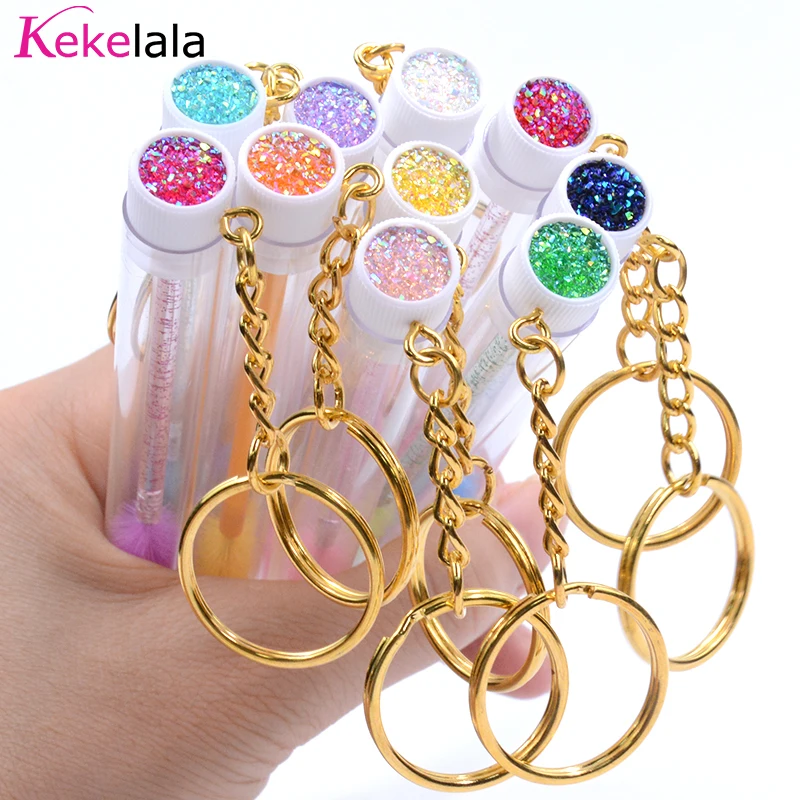 Kekelala Reusable Empty Mascara Tube With Eyelash Wand Gold Chain  Micro lash Spoolie Cleaner Mini Cilia Comb Brushes