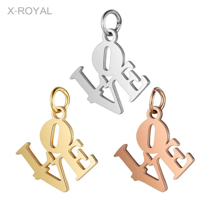 X ROYAL 5 шт./Партия DIY ЛЮБОВЬ слово серьги гвоздики с надписями подвески из