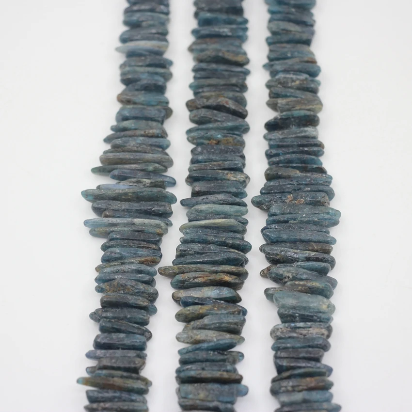 Natural Blue Kyanite Quartz Center drilled Nugget  Beads Raw Rough Irregular Stone For Necklace/Bracelet/Earring Jewelry Making