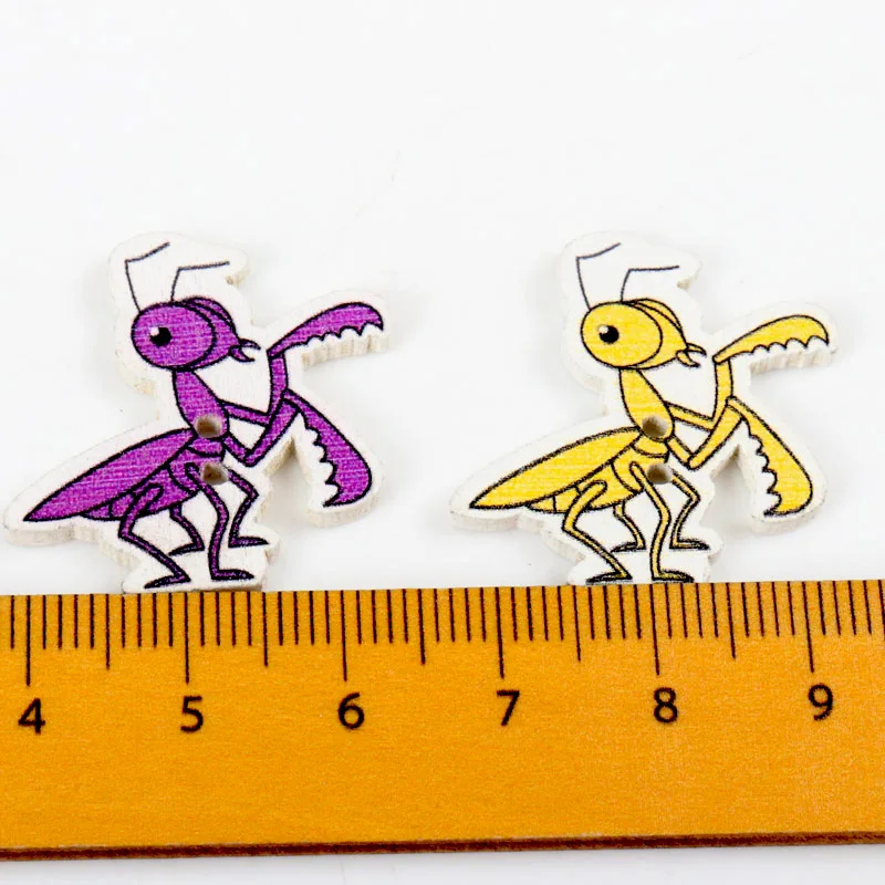 Новинка 2019 деревянные пуговицы для шитья скрапбукинга форма Mantis смешанные