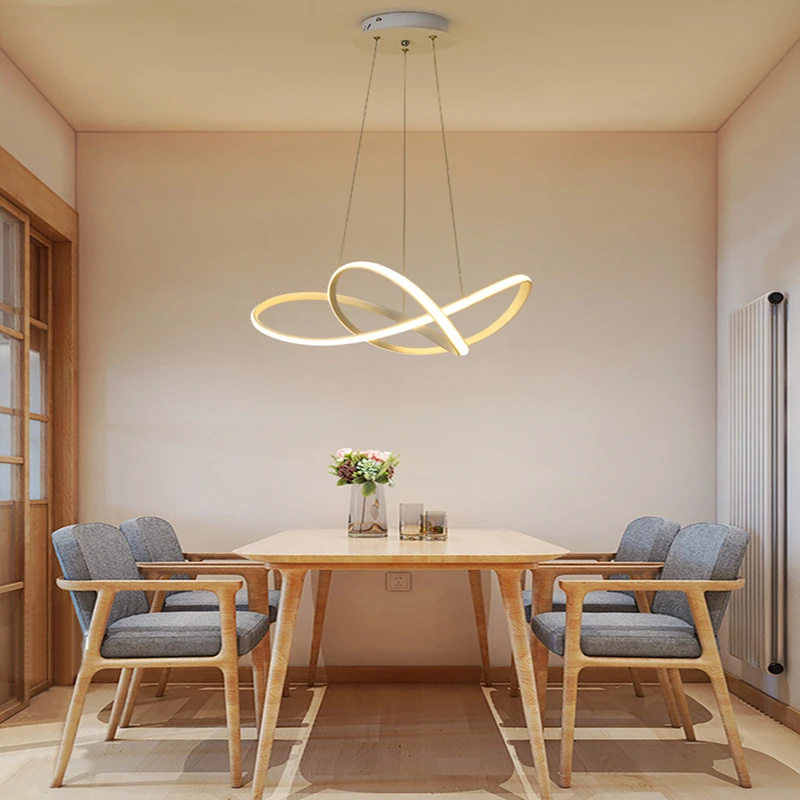 

Modern pendant lights Black White Color for living room dining room Circle Rings Acrylic Aluminum Body LED ceiling Lamp fixtures