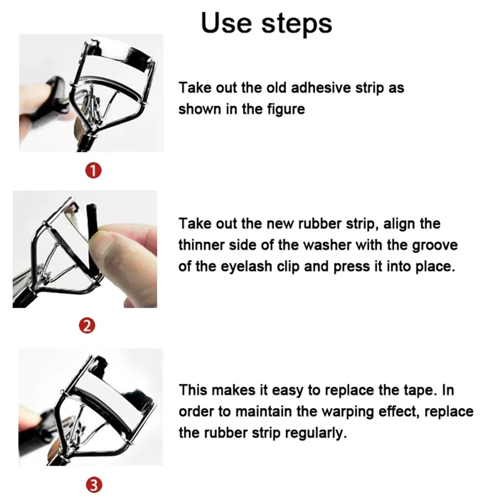 

Hot! 30PCS Black Replacement Eyelash Curler Refill Silicone Pads Makeup Curling Styling Tools Eyelash Curler Replacement Pads