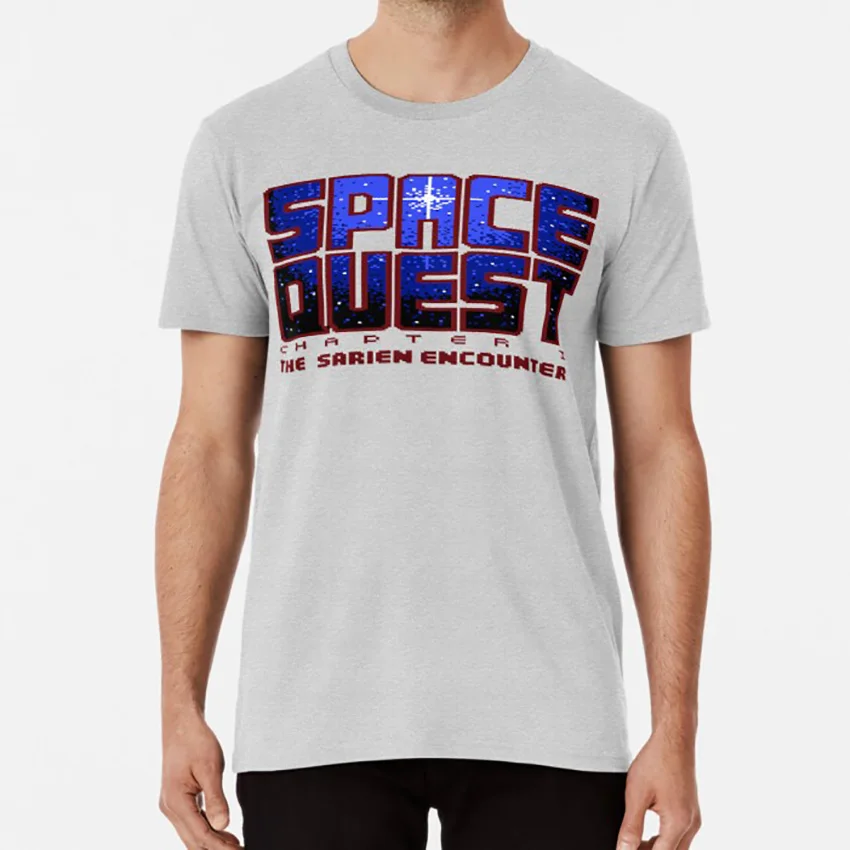 Космический квест 1 пиксель стиль Ретро DOS игра вентилятор принт футболка ретро dos