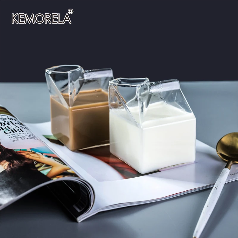 250 мл креативные бутылки для воды простая прозрачная коробка молока стеклянные