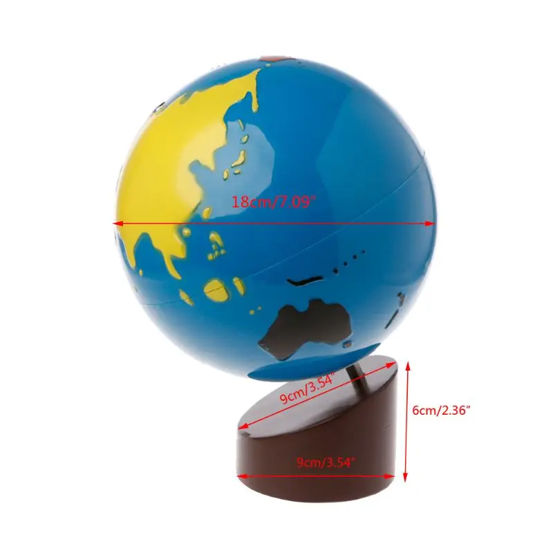 

Montessori Geography Material Globe Of World Parts Kids Early Learning Toy