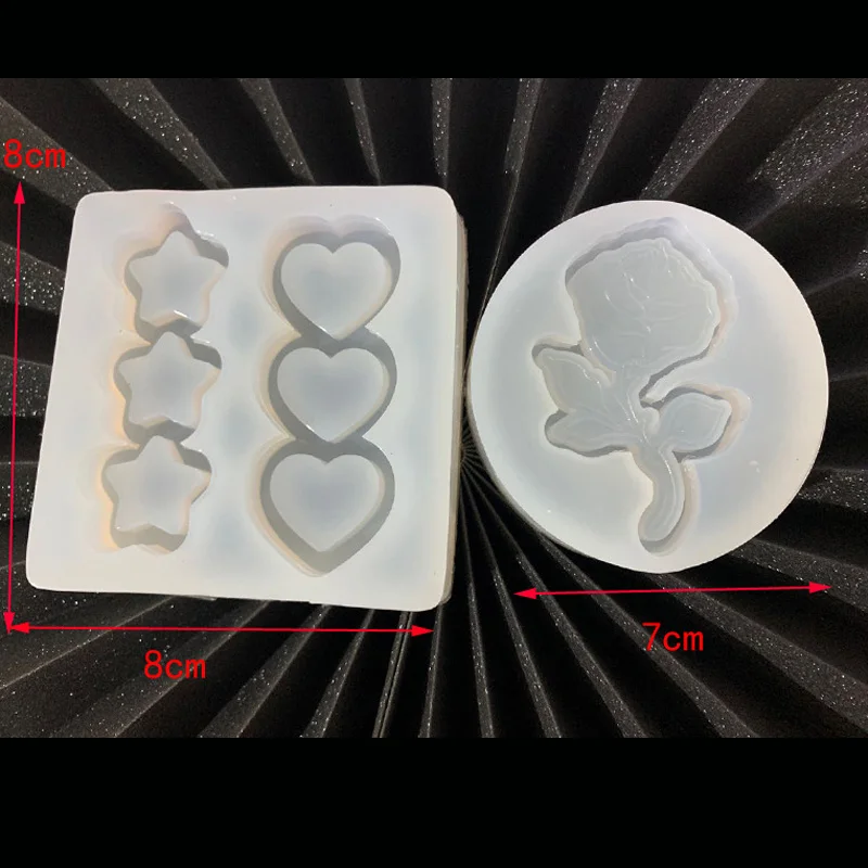 Роза цветок шейкер силиконовые формы DIY Смола в форме сердца звезды шейкеры