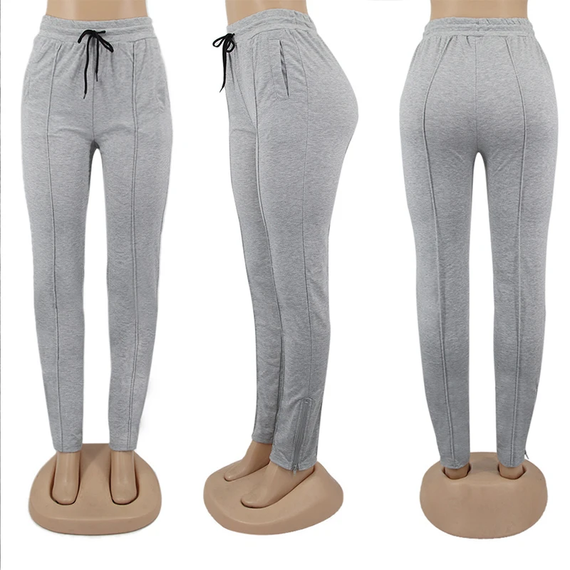 

ZKYZWX Aesthetic Casual Hem Split Thick Warm Sweatpants for Women Clothing Trendy Lace Up Drawstring High Waisted Pants Trousers
