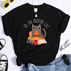 Женская футболка с принтом кошки, сидящего и едущего пиццу, летняя футболка для дома, топ с коротким рукавом, футболки с рисунком