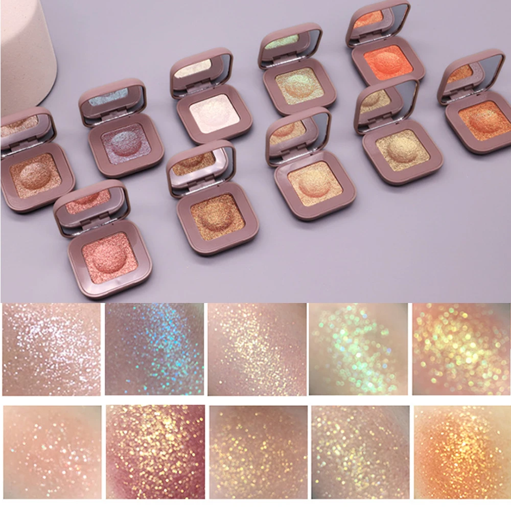 10 цветов блестящие тени для век галактика палитра макияжа мерцающие матовые
