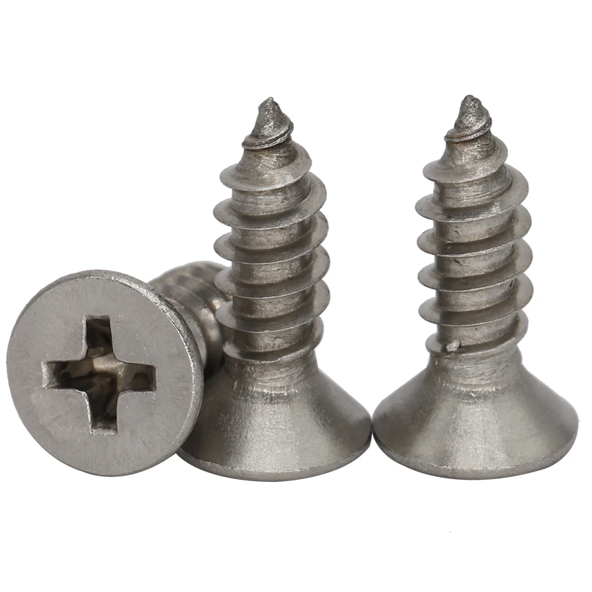 

M3 M4 M5 OD 6mm 8mm 10mm 12mm 304 316 Stainless Steel DIN7982 Bolt Cross Phillips Recessed Countersunk CSK Flat Tapping Screw