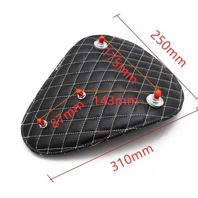 

Motorcycle Cafe Racer PU Leather Solo Driver Seat w/ 3" Spring Swivel Bracket Universal for Suzuki Harley Honda Suzuki Yamaha