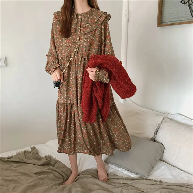 Женское винтажное платье Alien Kitty корейское ретро с цветочным принтом элегантное и