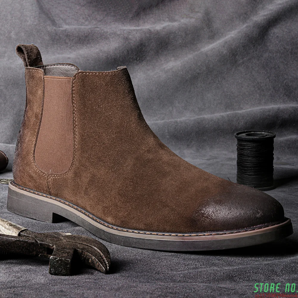 

2021 Chelsea Boots Men Ankle Leather Boots British Trend Men's Boots Fashion Spring And Autumn Boots #KD531