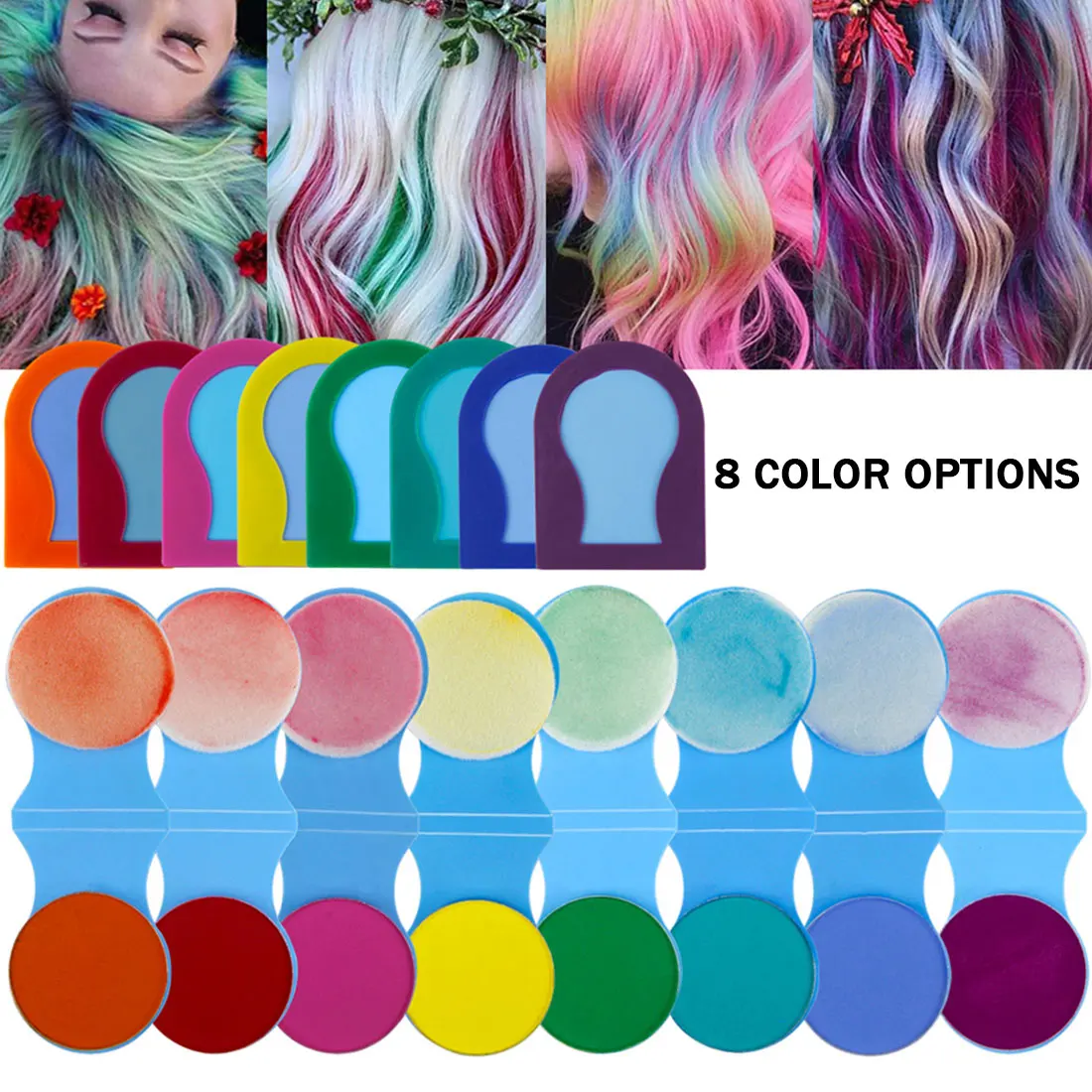 

8 Colors Temporary Color Hair Dye Powder DIY Women Hair Chalks Powder Hair Dye Pastel Paint Beauty Salon Hair Styling Accessory