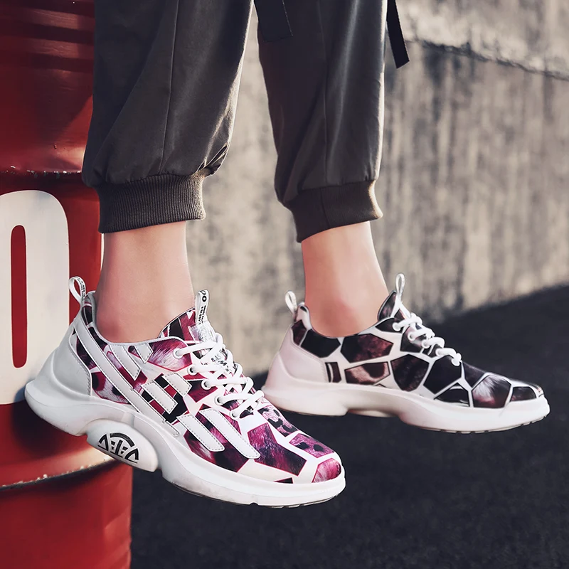 

High Quality Men's Running Shoes Fashion Sports Leisure Shoes Cushion Breathable Lightweight Shoes Mixed Color Sneakers Hot Sale