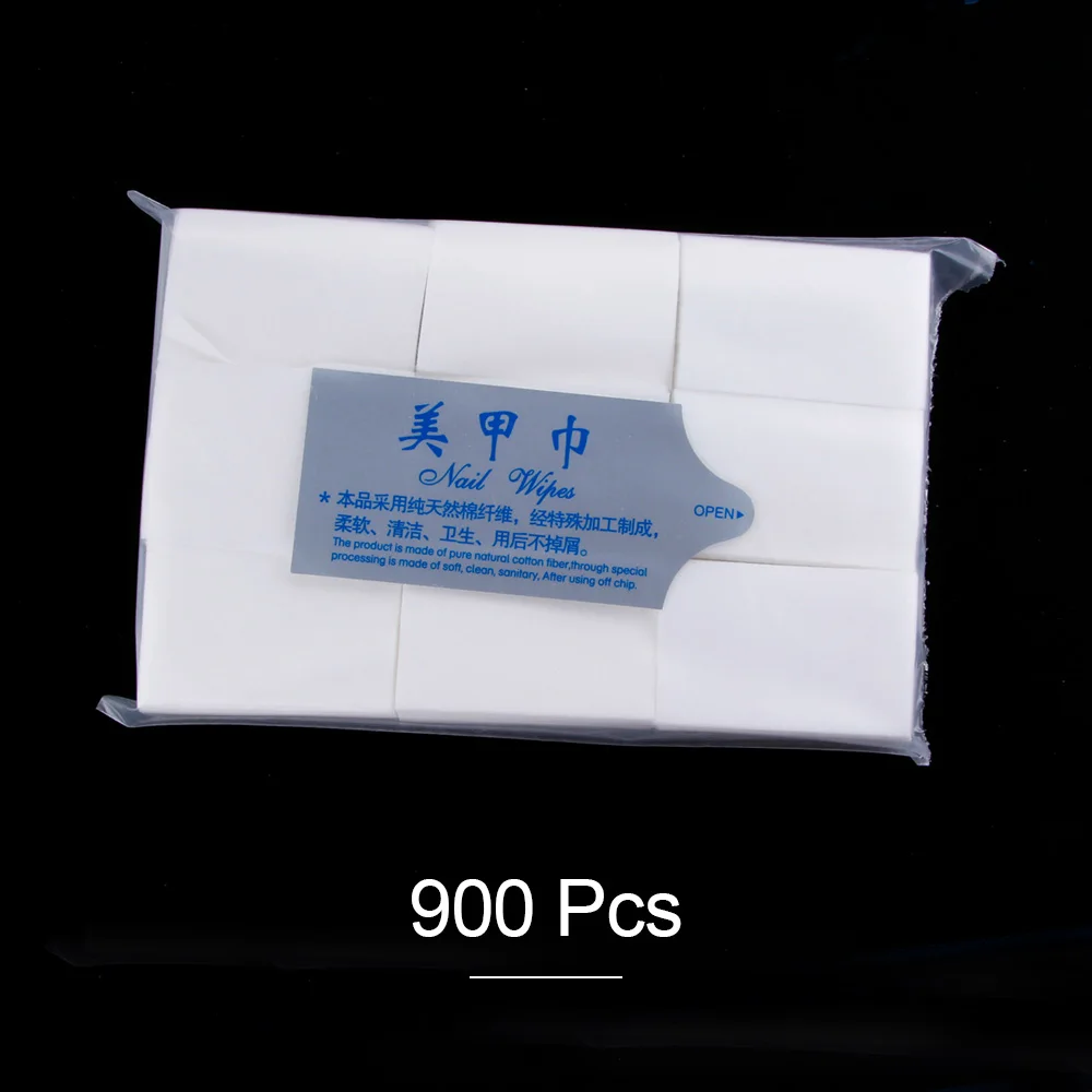 900 Pcs Горячая Распродажа 900 шт/партия безворсовые гель для ногтей салфетки для полировки хлопковые салфетки для украшения ногтей обезжириватель инструменты для маникюра - Цвет: 900 Pcs