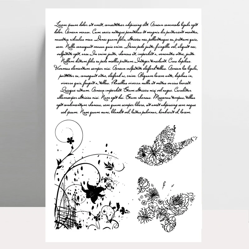 

ZhuoAng Flying Butterflies Clear Stamp for Scrapbooking Rubber Stamp Seal Paper Craft Clear Stamps Card Making