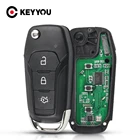 KEYYOU FSK, 3 кнопки, ID49, чип 433 МГц, для Ford DS7T-15K601-B GALAXY MONDEO Mk2 Mk7 Explorer Ranger, дистанционный Автомобильный ключ
