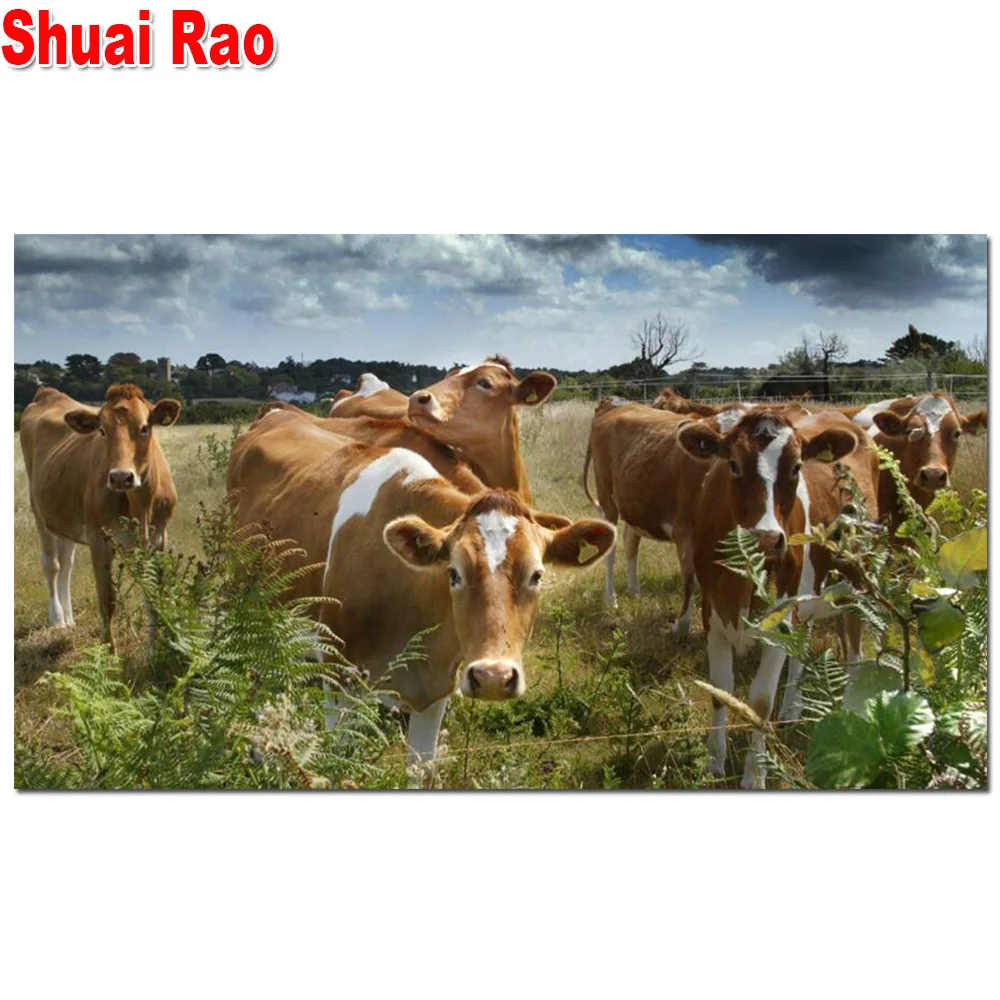 

Diamond embroidery Farm animals cow 5d diy diamond painting Mosaic 5d rhinestone art Big Size Diamond painting