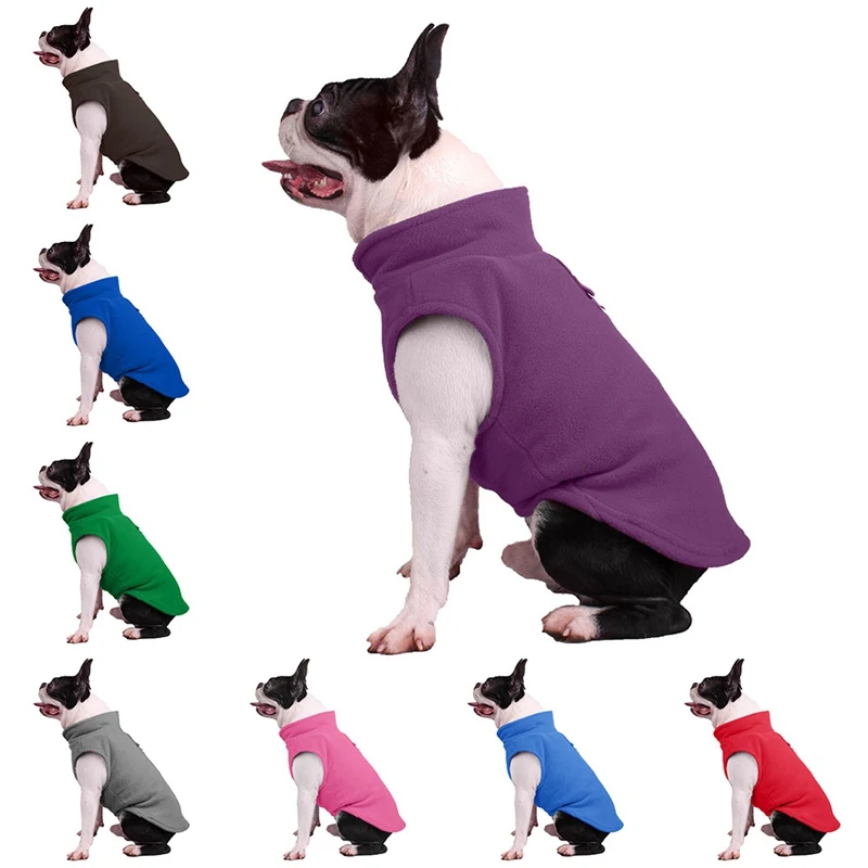 Зимние флисовые костюмы одежда для щенков бульдогов куртка маленьких собак